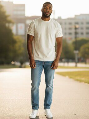 NEW FRENCH CONNECTION Men's Savile Slim Fit Light Wash Premium Stretch Jeans